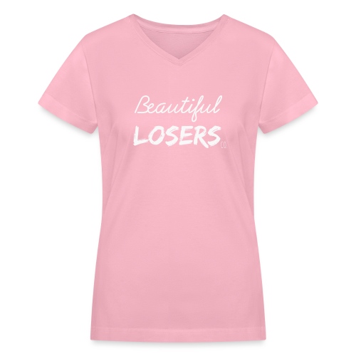 White Beautiful Losers - Women's V-Neck T-Shirt
