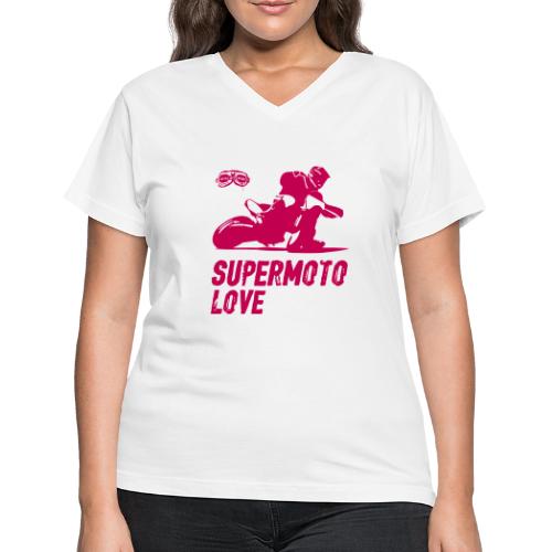 Supermoto Love - Women's V-Neck T-Shirt