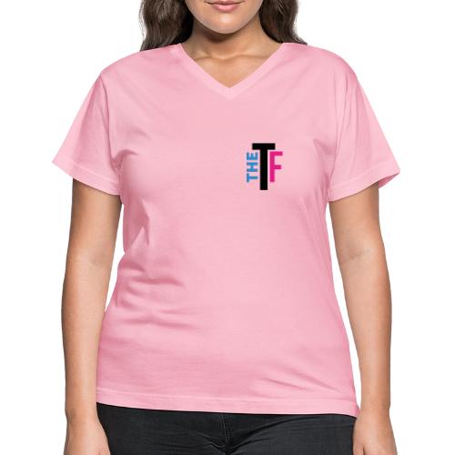 TTF Blue, Black & Pink - Women's V-Neck T-Shirt