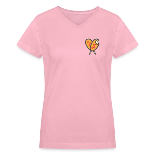 STIX Corndogs My Heart - Women's V-Neck T-Shirt