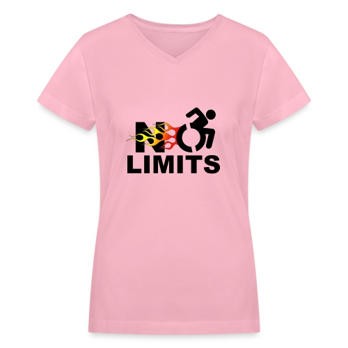 No limits for this wheelchair user * - Women's V-Neck T-Shirt