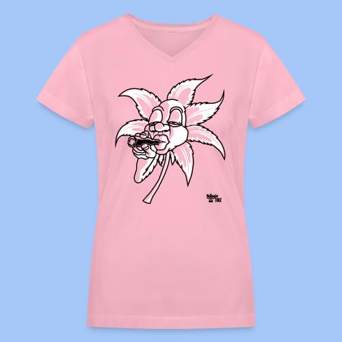 smoking leaf - Women's V-Neck T-Shirt