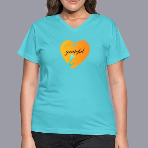 GRATEFUL - Women's V-Neck T-Shirt
