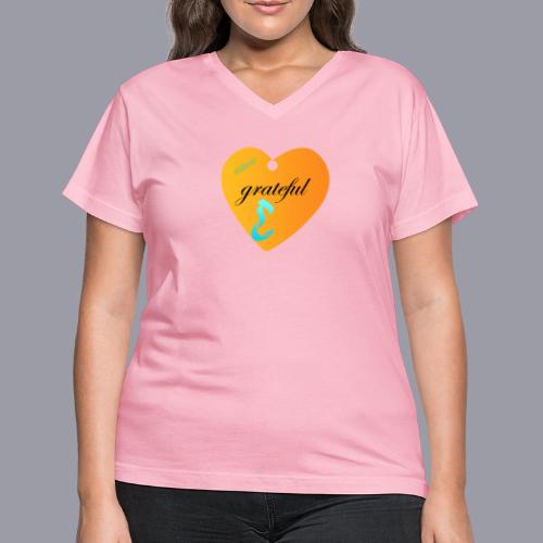 GRATEFUL - Women's V-Neck T-Shirt