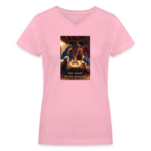 Nativity Manger T-Shirt - Women's V-Neck T-Shirt
