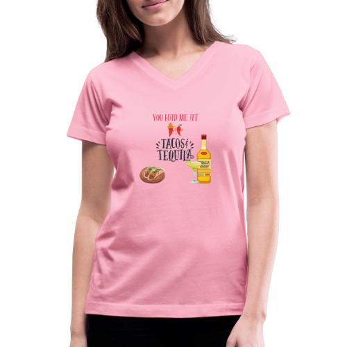 Tacos & Tequila - T-shirt avec encolure en V pour femmes
