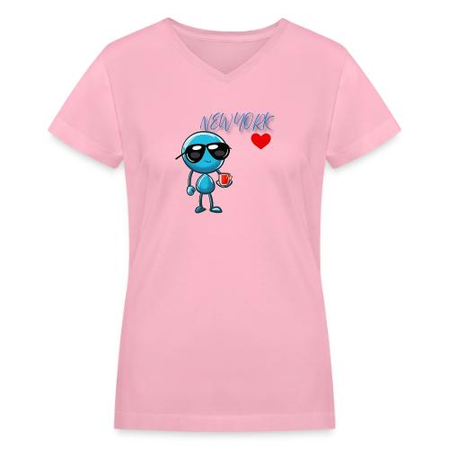 Smoon City_New York - Women's V-Neck T-Shirt