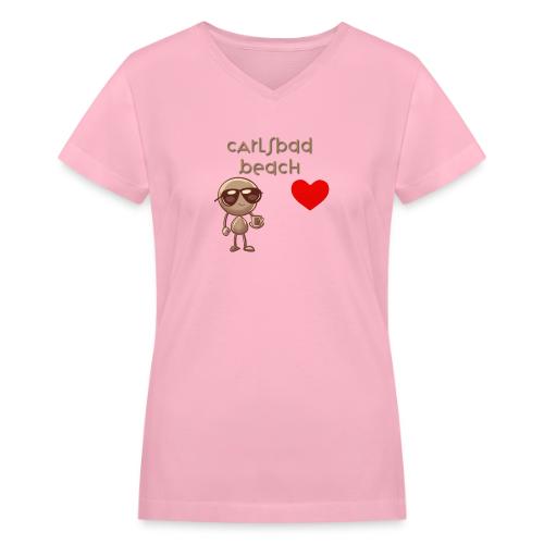 Smoon City_Carlsbad Beach - Women's V-Neck T-Shirt