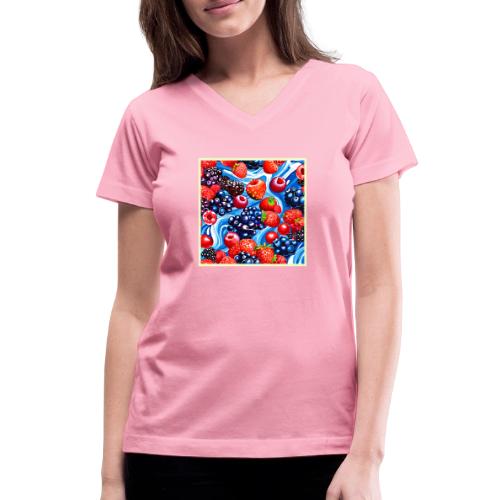 Berrylicious Blue Dream - Women's V-Neck T-Shirt