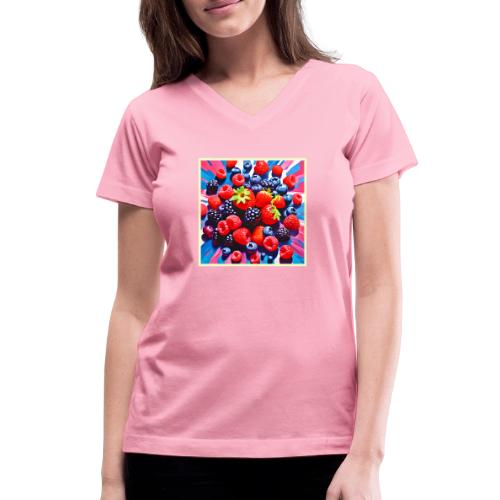 Berrylicious Burst Delight - Women's V-Neck T-Shirt