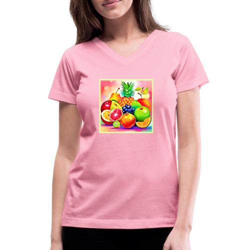 Tropical Fruit Assortment - Women's V-Neck T-Shirt