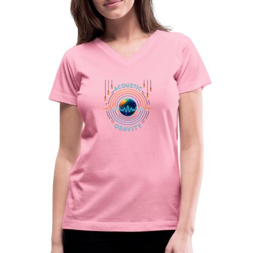 Acoustic Gravity Earth - Women's V-Neck T-Shirt