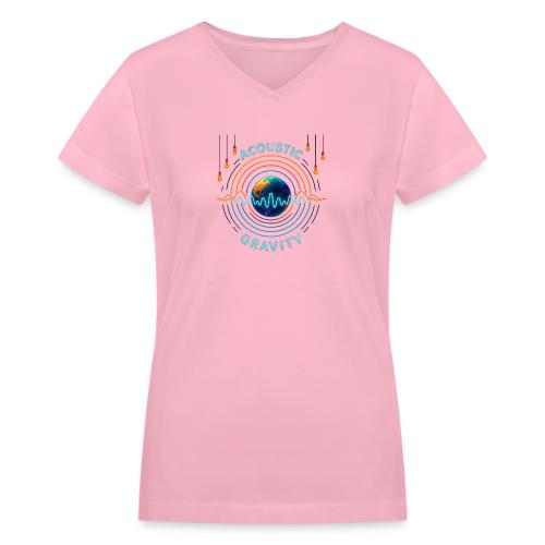 Acoustic Gravity Earth - Women's V-Neck T-Shirt