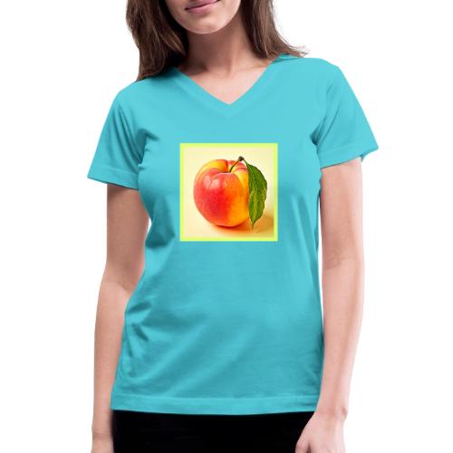 Feel the Fresh Peach Summer Vibe Design - Women's V-Neck T-Shirt