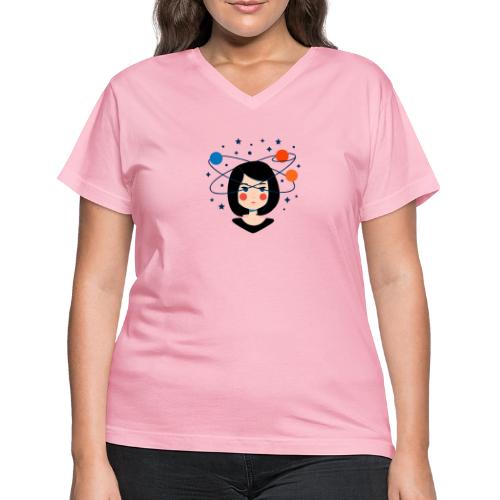 Spaced Out Girl – Mouse Pad - Women's V-Neck T-Shirt