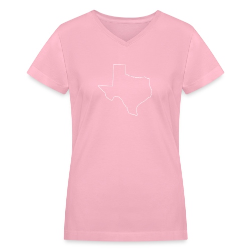 Texas State Outline - Women's V-Neck T-Shirt