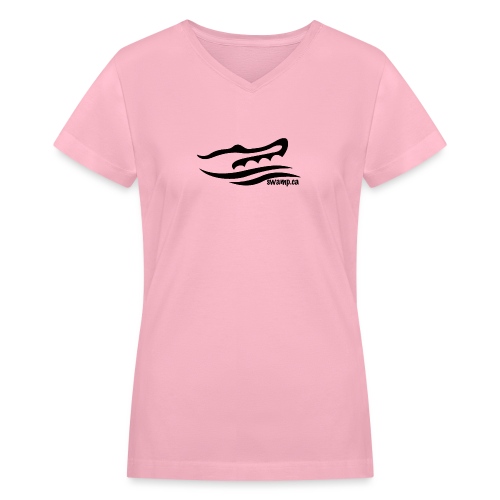 Swamp gator black - T-shirt avec encolure en V pour femmes