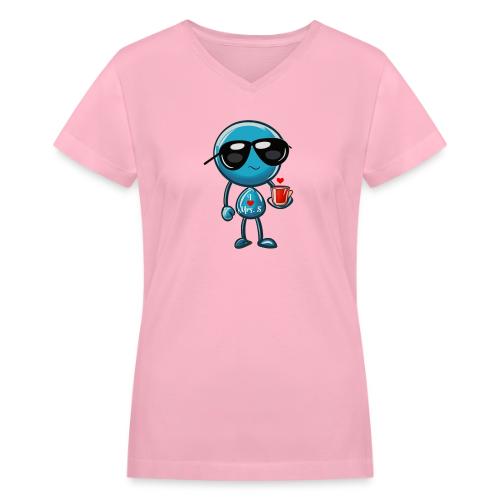 Smoon_I love Mrs S_Blue - Women's V-Neck T-Shirt