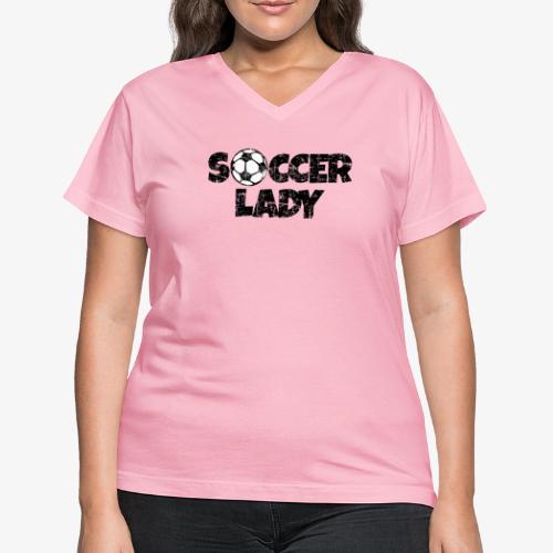 Soccer Lady Women's Soccer - Women's V-Neck T-Shirt