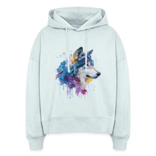 Splash-Art Wolf Head - Stanley/Stella Nora Women's Organic Hoodie