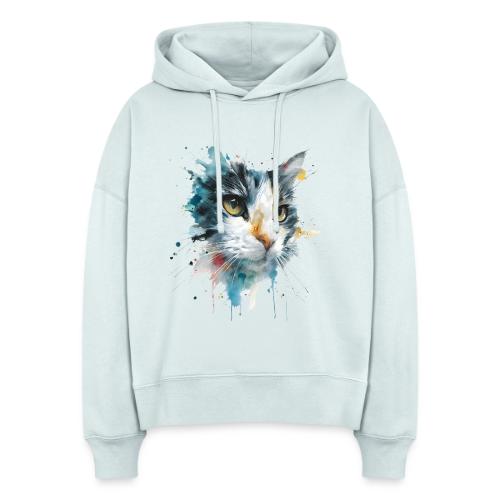 Watercolor cat face - Stanley/Stella Nora Women's Organic Hoodie