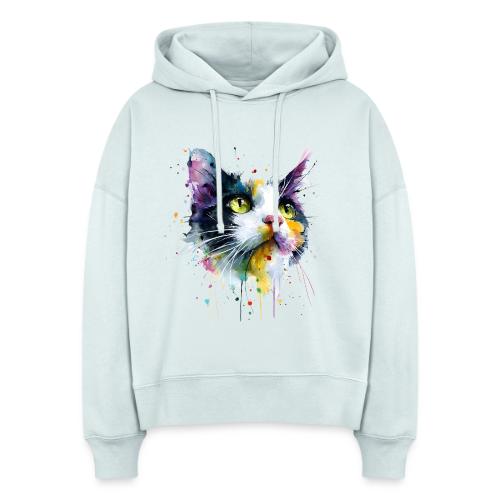 Cat: Painted Purr Expression - Stanley/Stella Nora Women's Organic Hoodie