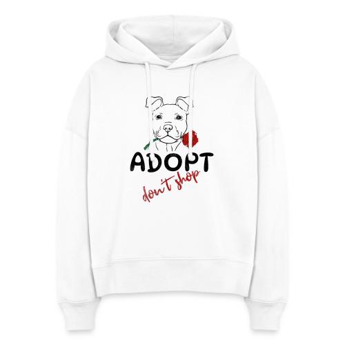 Retro Adopt Dont Shop Cute Puppy Rose Tee - Stanley/Stella Nora Women's Organic Hoodie