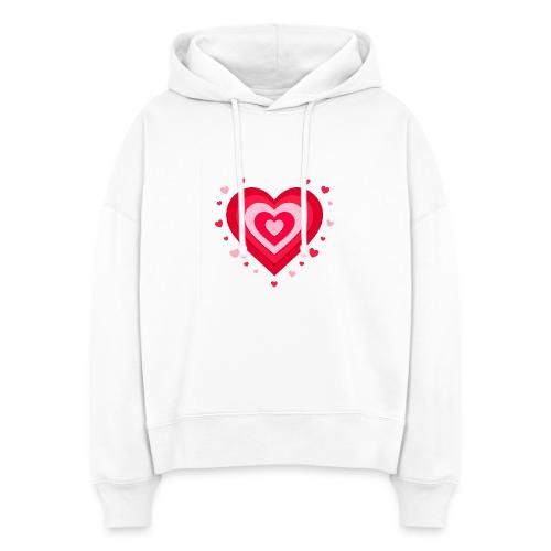 Layered Red & Pink Heart – Cute Valentine Love - Stanley/Stella Nora Women's Organic Hoodie