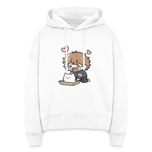 Crying Chibi Boy with Stray Cat - Stanley/Stella Nora Women's Organic Hoodie