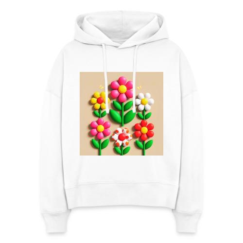 3D Flowers and Butterflies in Amber, Floral Design - Stanley/Stella Nora Women's Organic Hoodie