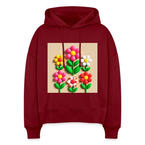 3D Flowers and Butterflies in Amber, Floral Design - Stanley/Stella Nora Women's Organic Hoodie