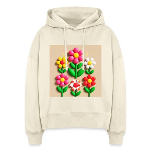 3D Flowers and Butterflies in Amber, Floral Design - Stanley/Stella Nora Women's Organic Hoodie