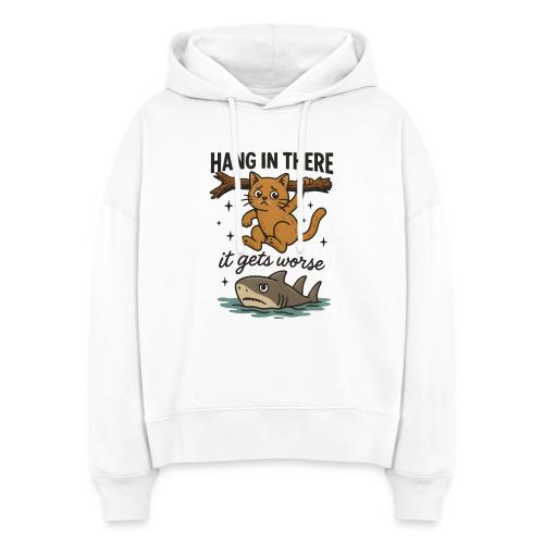Funny Hang in There, It Gets Worse Cat and Shark - Stanley/Stella Nora Women's Organic Hoodie