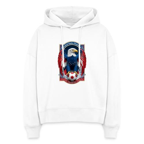 USA Eagle Emblem T Shirt, USA Soccer Pride Gift - Stanley/Stella Nora Women's Organic Hoodie