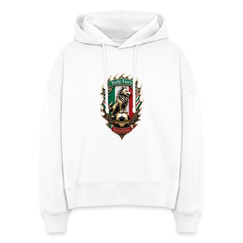 Italy Wolf Fury T-Shirt, Italian Flag Pride Gift - Stanley/Stella Nora Women's Organic Hoodie