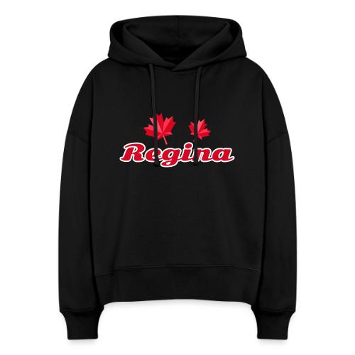 Regina with two red maple leaves - Stanley/Stella Nora Women's Organic Hoodie