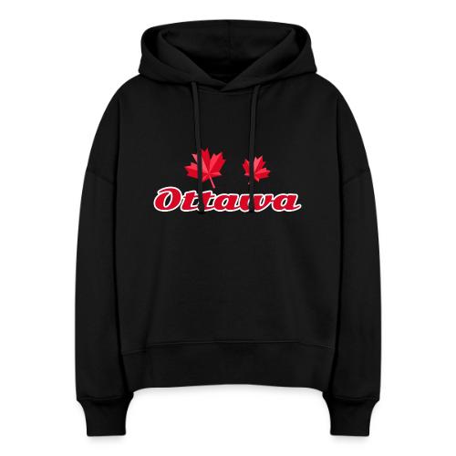 Ottawa with two red maple leaves - Stanley/Stella Nora Women's Organic Hoodie