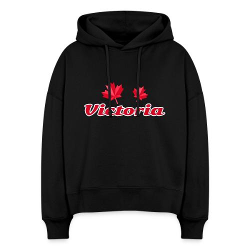 Victoria with two red maple leaves - Stanley/Stella Nora Women's Organic Hoodie