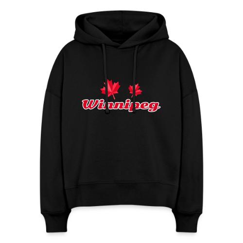 Winnipeg with two red maple leaves - Stanley/Stella Nora Women's Organic Hoodie