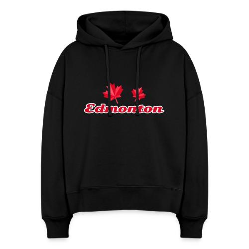 Edmonton with two red maple leaves - Stanley/Stella Nora Women's Organic Hoodie