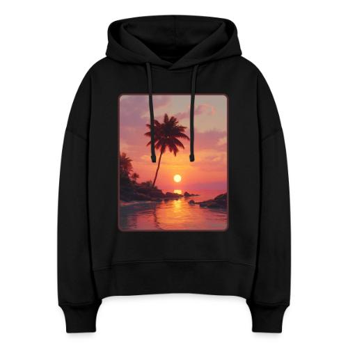 Tropical Beach Sunset Palm Design - Stanley/Stella Nora Women's Organic Hoodie
