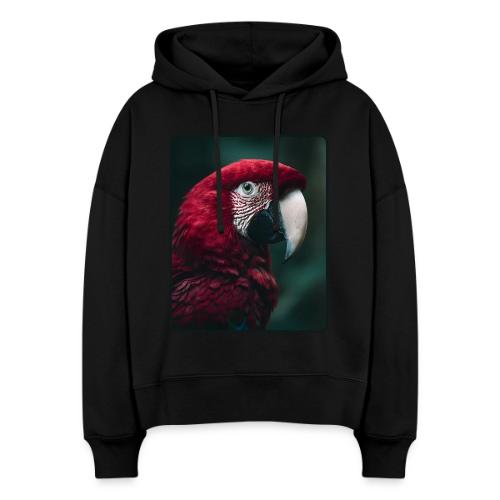 Red Green Macaw Bird Portrait Design - Stanley/Stella Nora Women's Organic Hoodie
