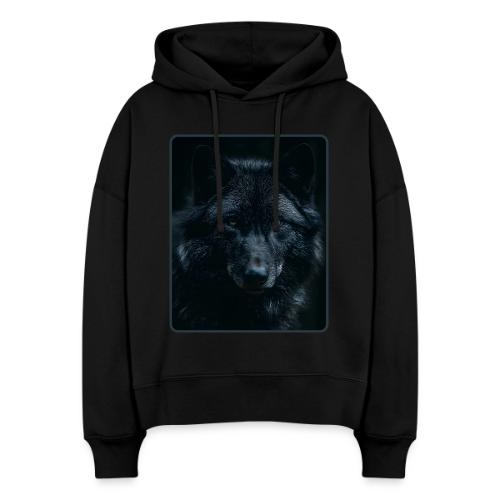 Black Wolf Intense Eyes Portrait Design - Stanley/Stella Nora Women's Organic Hoodie
