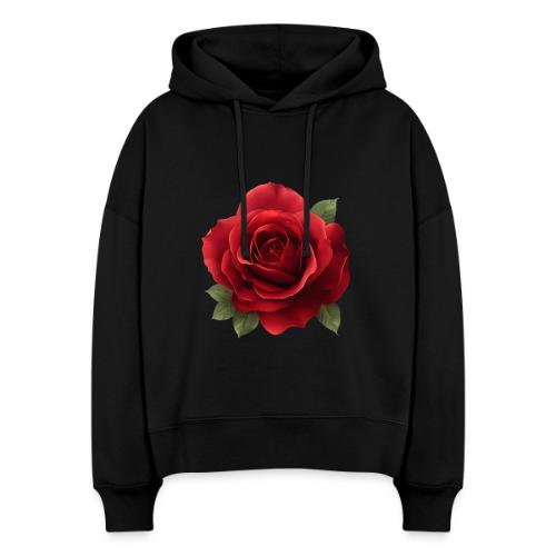 Rose: Crimson Bloom Elegance - Stanley/Stella Nora Women's Organic Hoodie