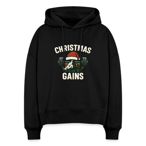 Christmas Gains – Santa Barbell Power - Stanley/Stella Nora Women's Organic Hoodie