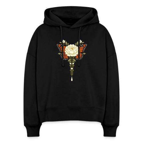 Monarch Butterfly Floral Botanical Art - Stanley/Stella Nora Women's Organic Hoodie