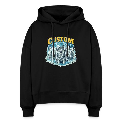 Custom Wolf Pack Howling Moon Vintage Wilderness - Stanley/Stella Nora Women's Organic Hoodie