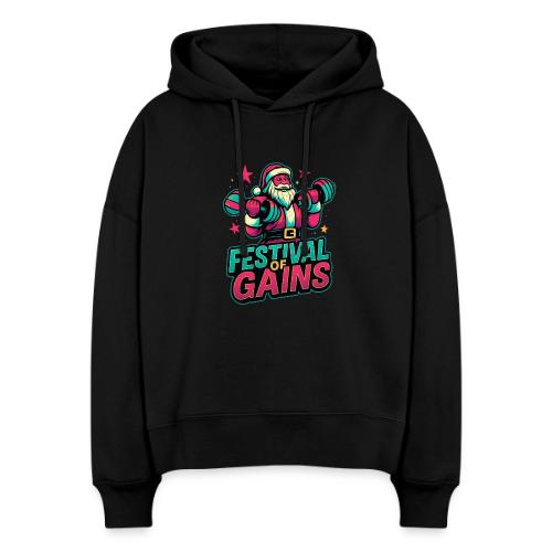 Festival of Gains Funny Gym Santa Christmas - Stanley/Stella Nora Women's Organic Hoodie