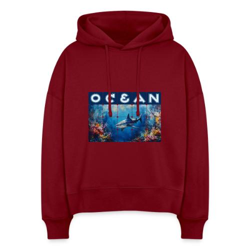 Ocean: Synthwave Shark - Stanley/Stella Nora Women's Organic Hoodie