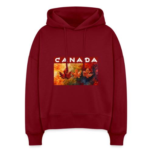 Painted Canada Leaves - Stanley/Stella Nora Women's Organic Hoodie